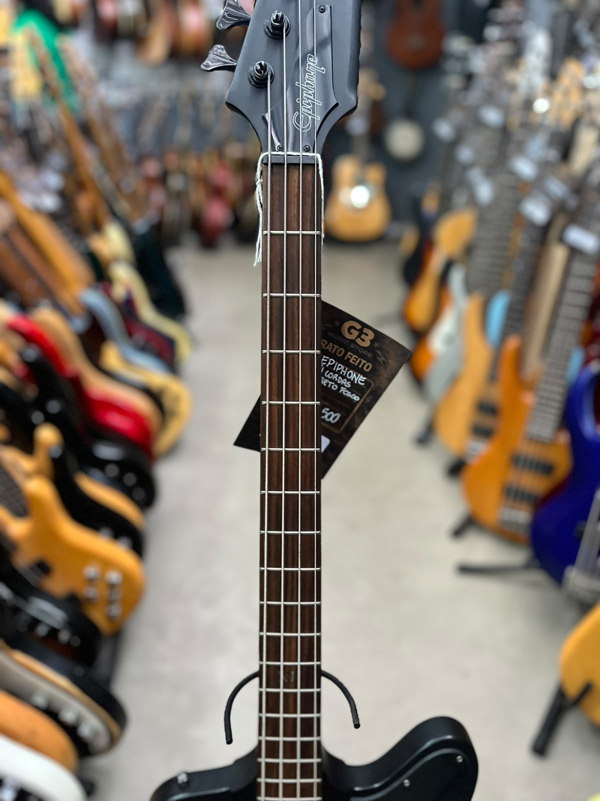 Baixo Epiphone Preto Fosco 4 cordas miniatura 5