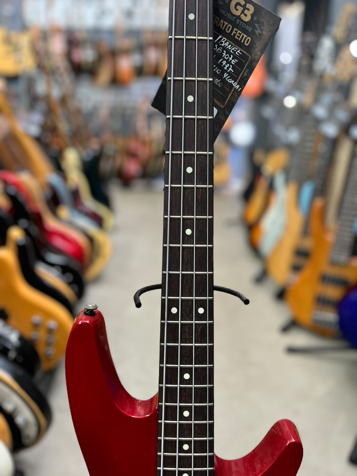 Baixo Marca Ibanez – Modelo: SB707e Japan 4 cordas Vermelho ano de 87 miniatura 5