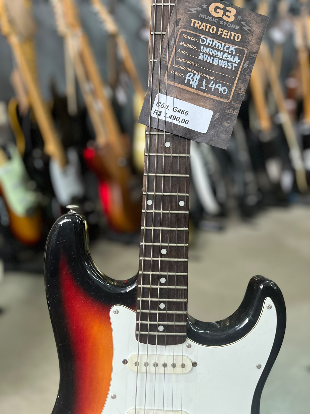 Guitarra Samick Strato Sunburst miniatura 4