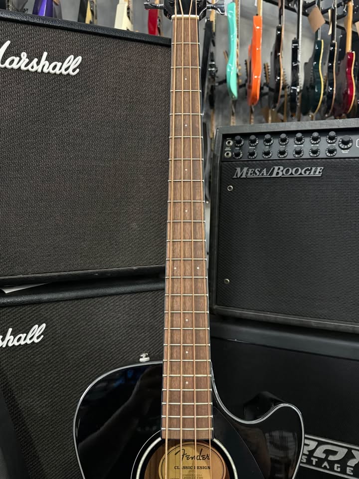 Baixolão fender CB-60SCE preto miniatura 3