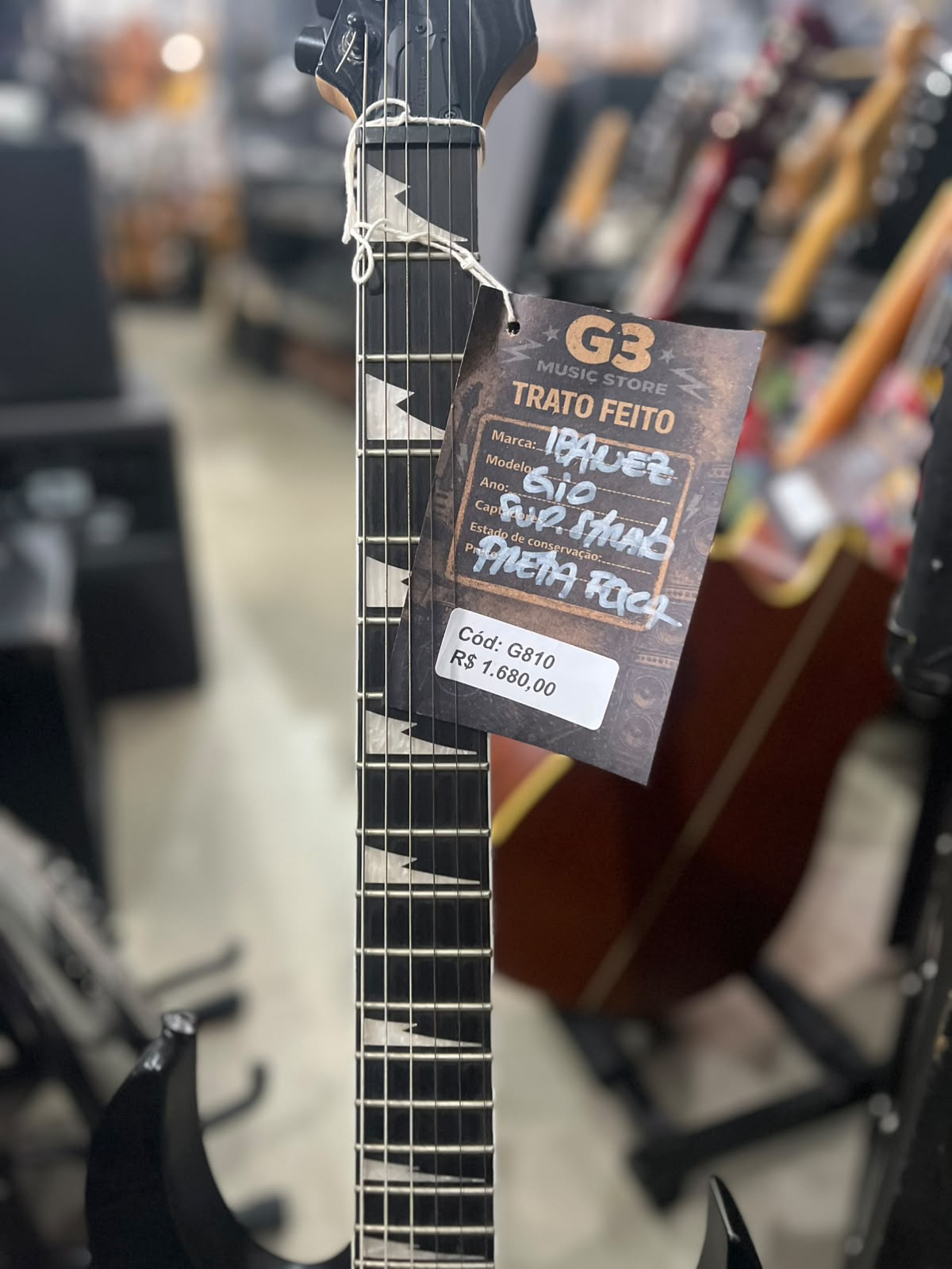 GUITARRA IBANEZ GIO SUPERSTRATO PRETA FOSCA miniatura 5
