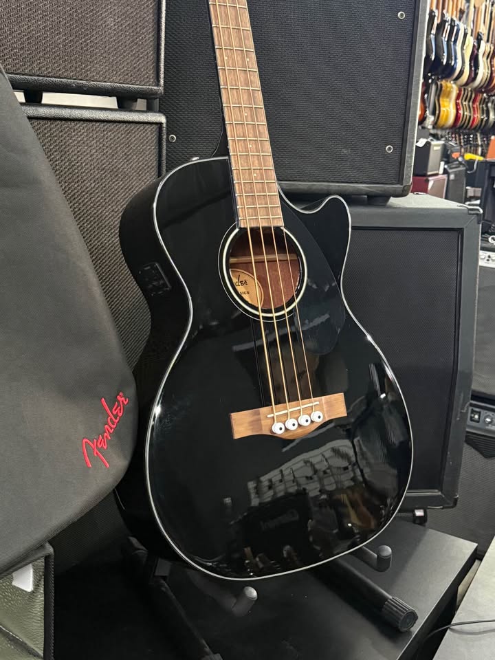 Baixolão fender CB-60SCE preto miniatura 2