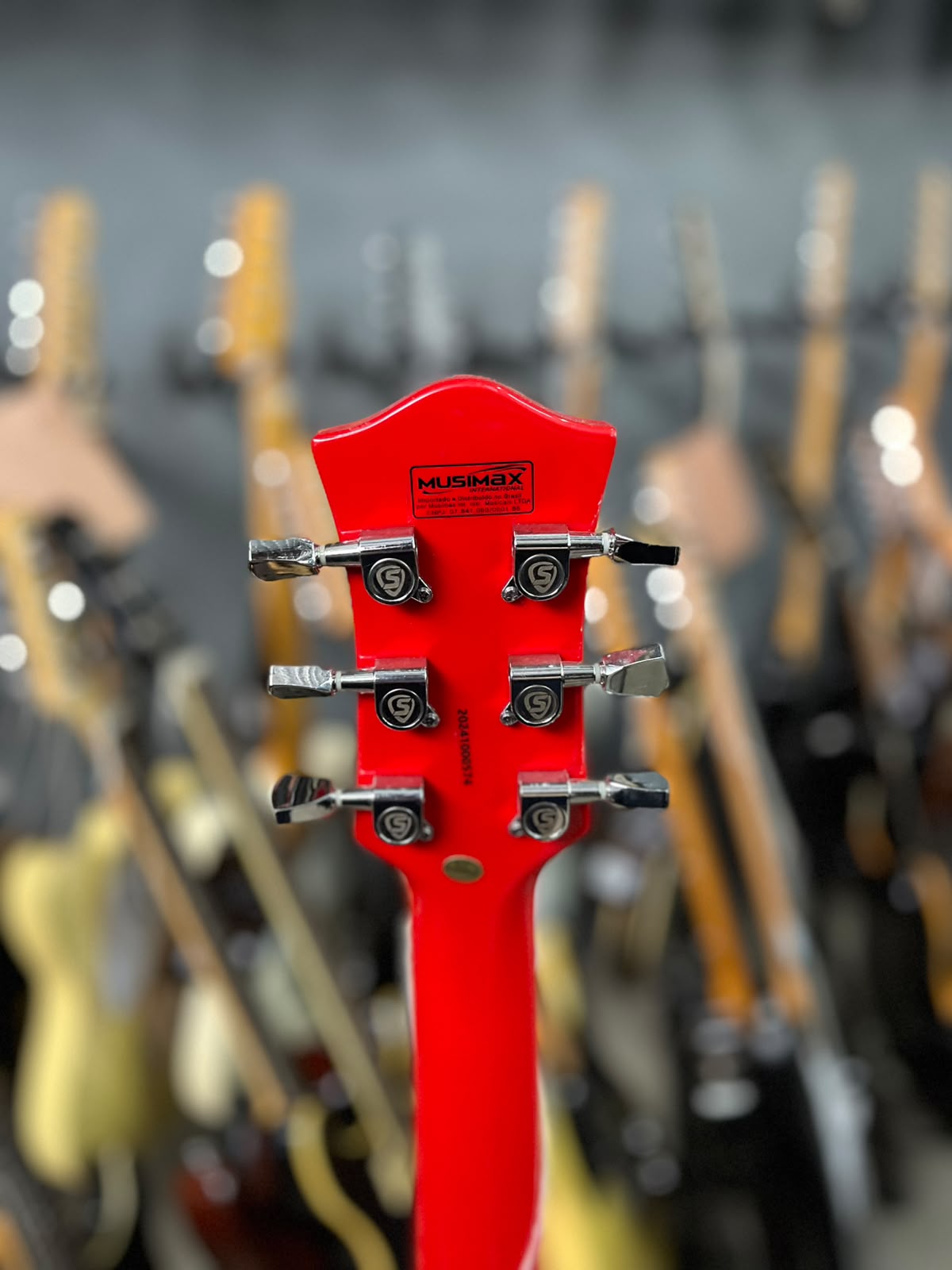 Guitarra Strinberg Semi acústica SHS300 RD V ermelha escudo preto miniatura 6
